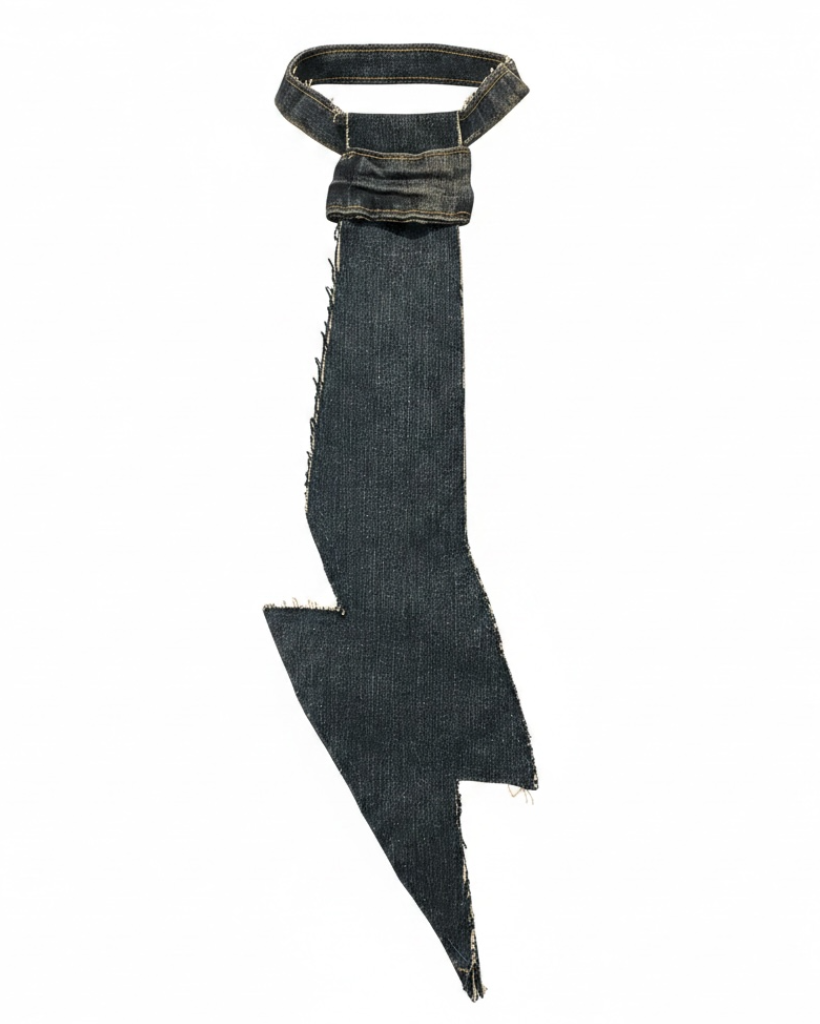 Lighting Bolt Denim Fashion Tie
