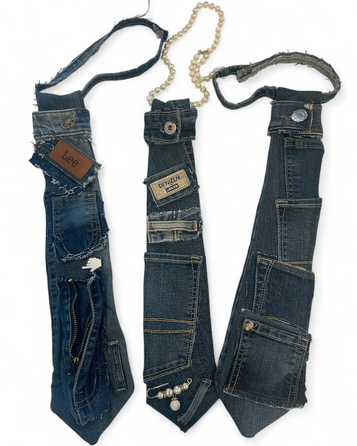 Custom Denim Distressed Fashion Tie