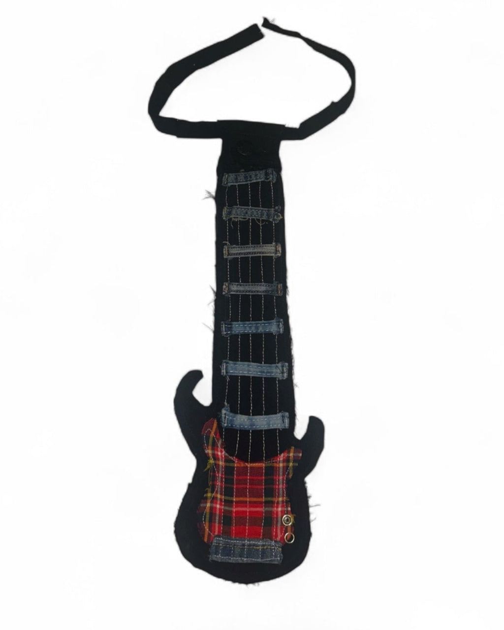 Guitar Denim Upcycled Distressed Necktie 🎸
